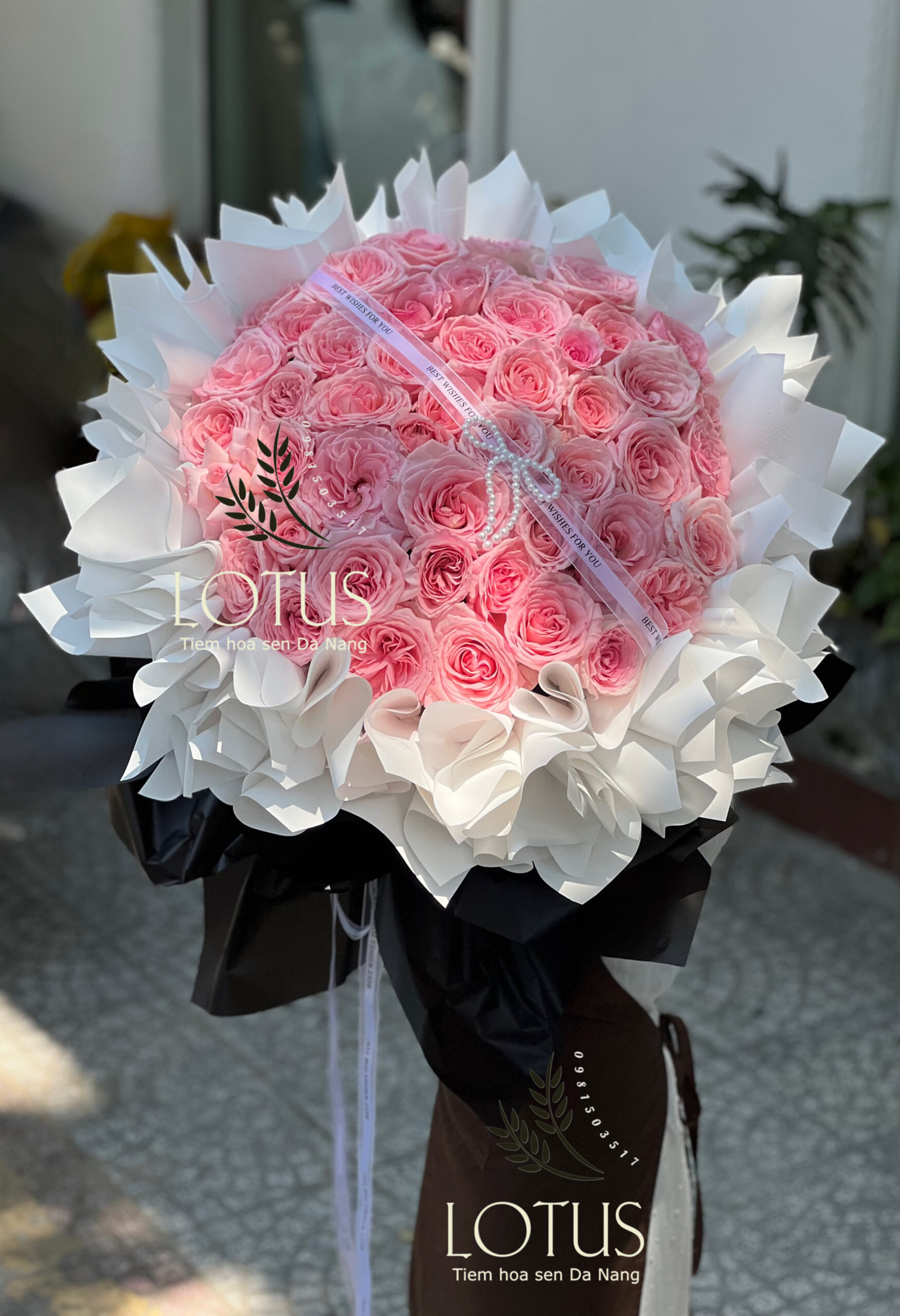 Bó hoa hồng đẹp - Tiệm hoa sen Lotus Đa nẵng