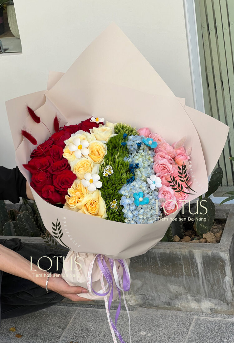 CAUVONG-2198572105 Rainbow Bouquet – Bó Hoa Cầu Vồng Rực Rỡ
