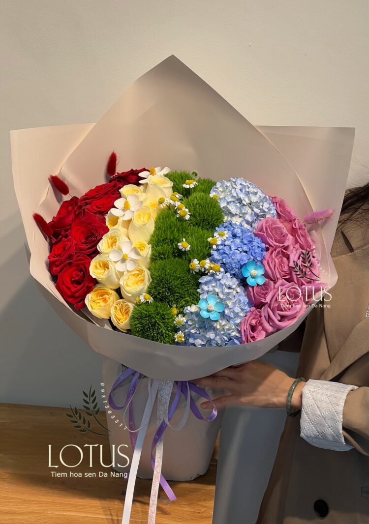 CAUVONG-2918579215 Rainbow Bouquet – Bó Hoa Cầu Vồng Rực Rỡ