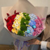 Bó Hoa Cầu Vồng Rainbow Bouquet Bó hoa cầu vồng Đà Nẵng phối hồng đỏ, tú cầu xanh và hồng tím