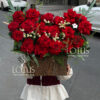 HONGDO-21058217982815 Giỏ Hoa Hồng Ecuador Đỏ Nhung Vintage