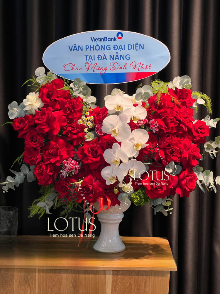 HONGDO.LANT-02510825108 Bình Sứ Hồng Ecuador & Lan Hồ Điệp Classic
