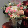 Ly hoa tặng Đà Nẵng với hoa ly kép trắng, phăng hồng, hoa hồng và cúc tana tại Lotus Florist