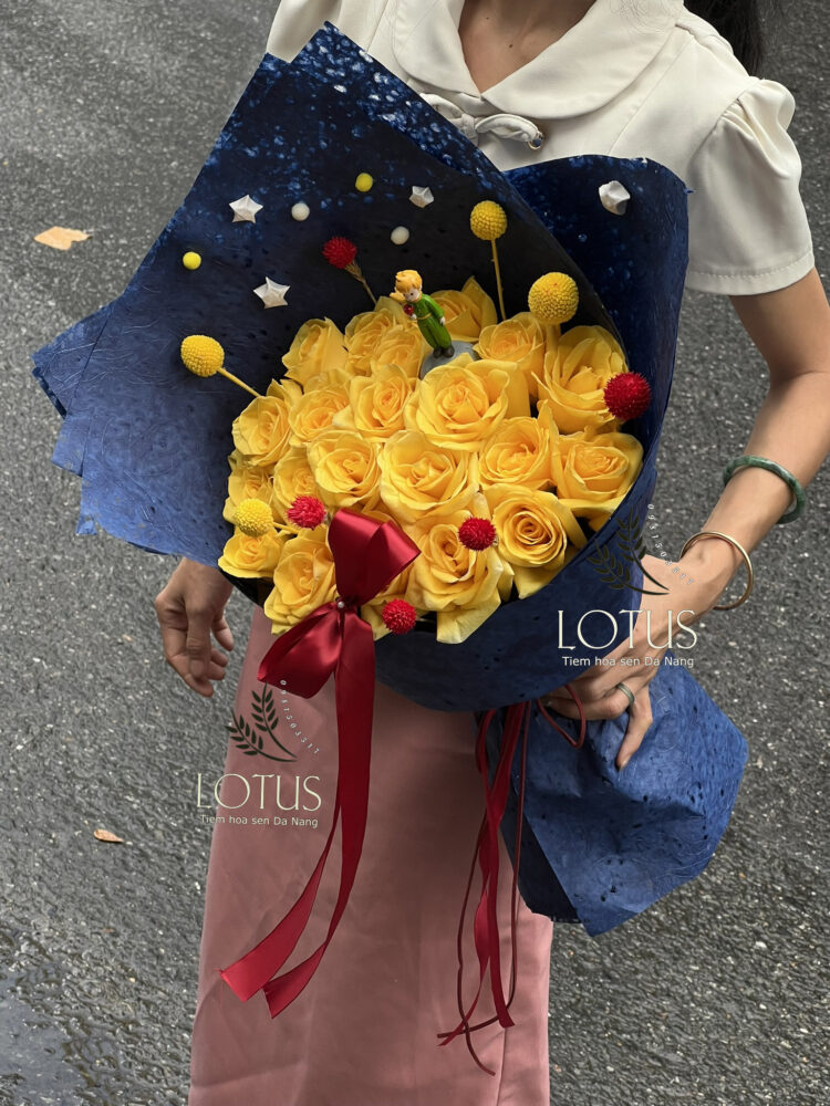Bó Hoa Hoàng Tử Bé Hồng Vàng