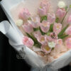 Bó Hoa Tulip Hồng 18 Bông Phối Thúy Châu