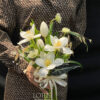TULIPMIXT1 Bó Hoa Cưới Tulip Trắng Phối Cỏ Cào Cào